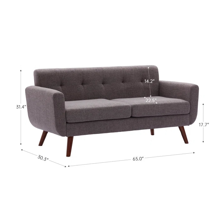 Jadier 66" Upholstered Loveseat Square Sofa